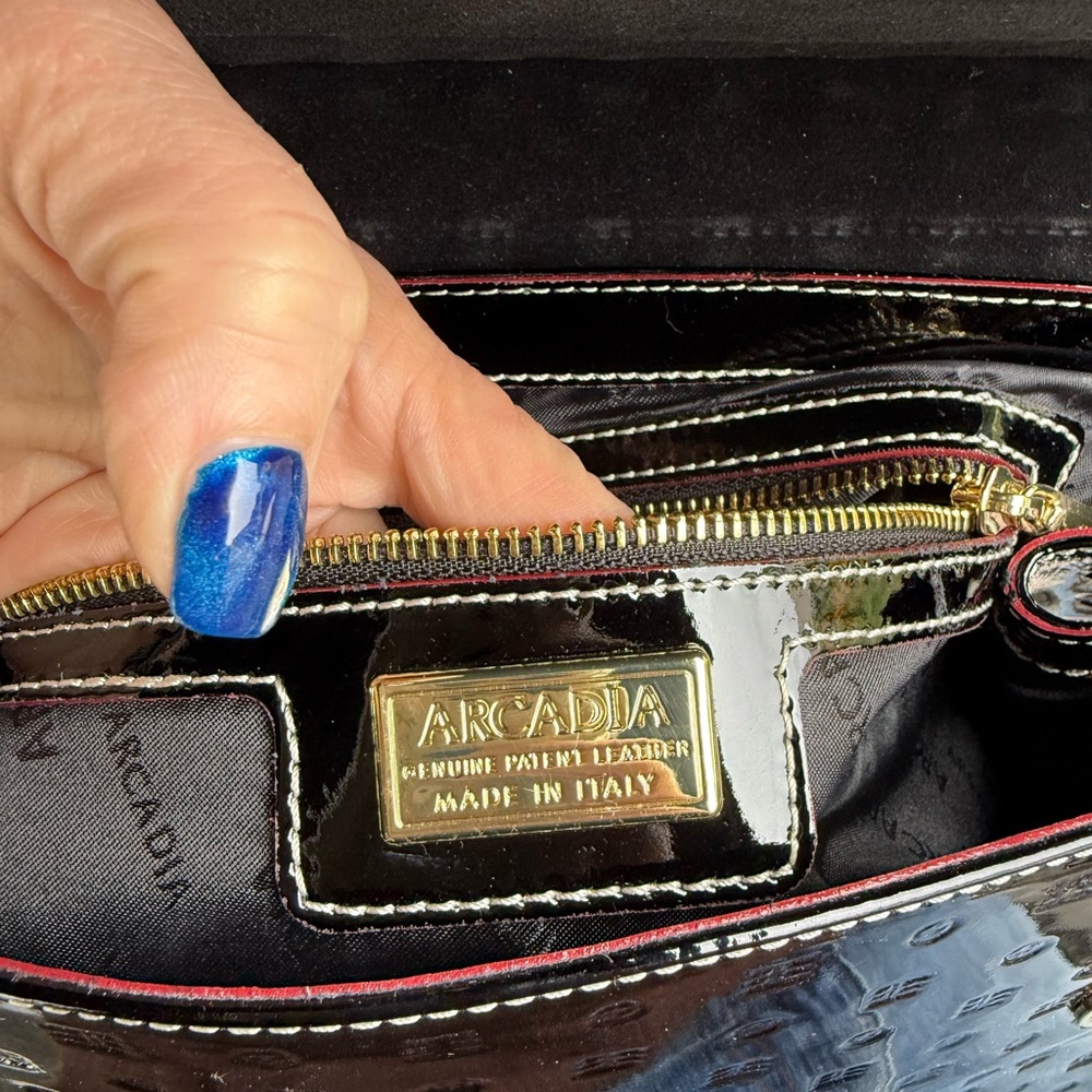 Arcadia top handle patent leather satchel - Picture 11 of 11